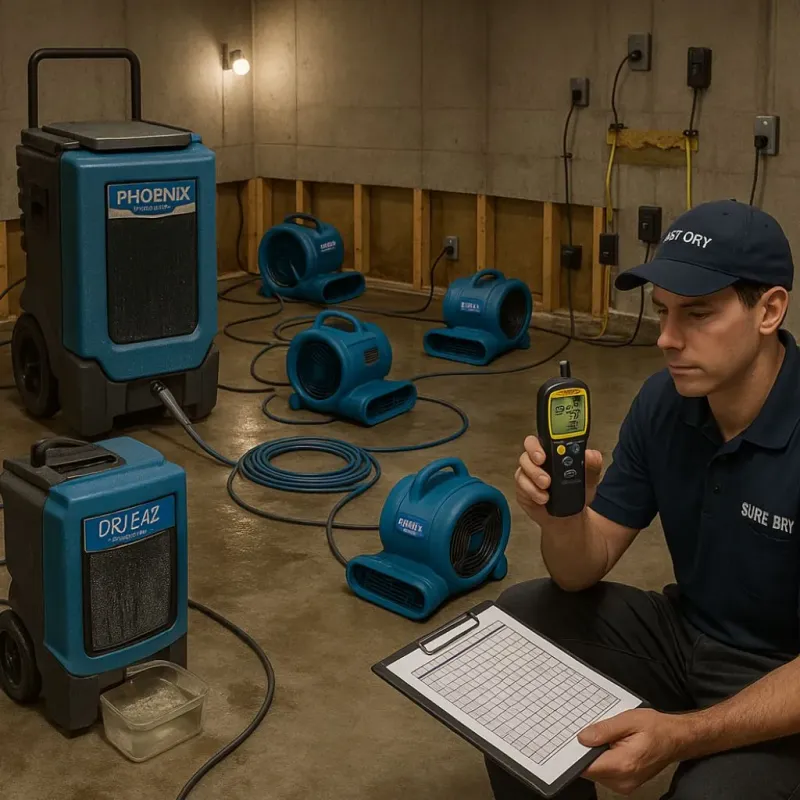 Structural Drying and Dehumidification process in West Lawn, PA